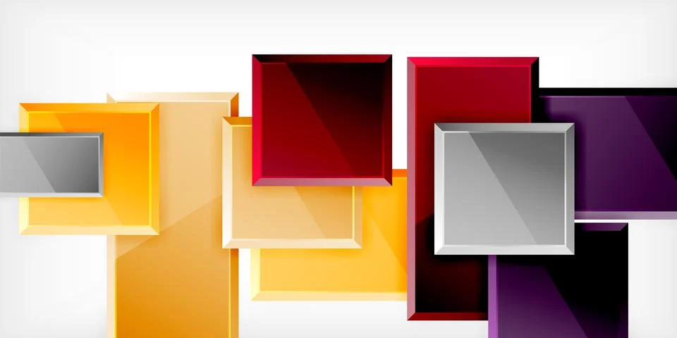 Square shape color abstract geometry. Vector Illustration For Wallpaper, Banner 스톡 일러스트