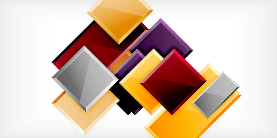 Square shape color abstract geometry. Vector Illustration For Wallpaper, Banner イラスト素材