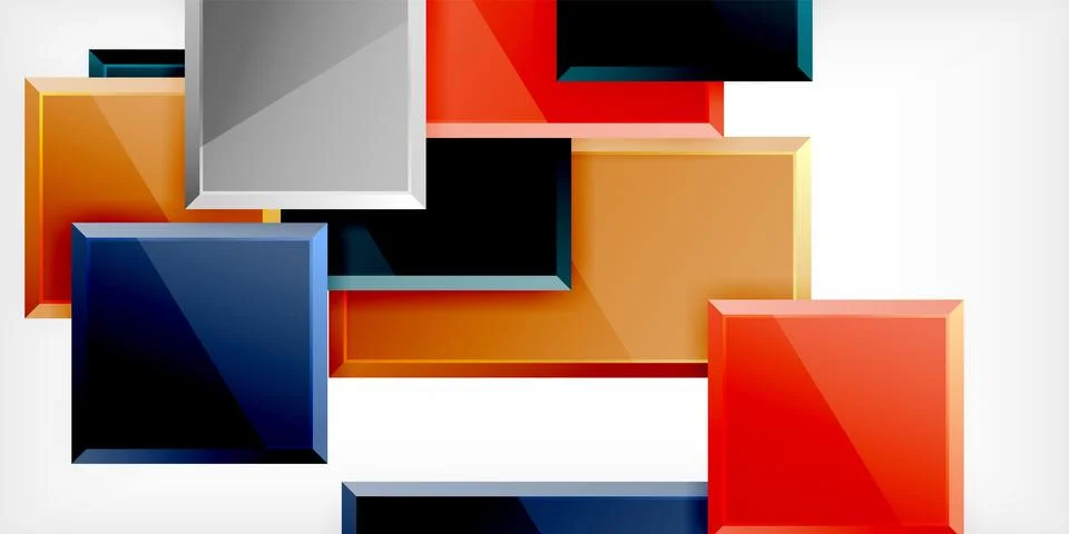 Square shape color abstract geometry. Vector Illustration For Wallpaper, Banner イラスト素材