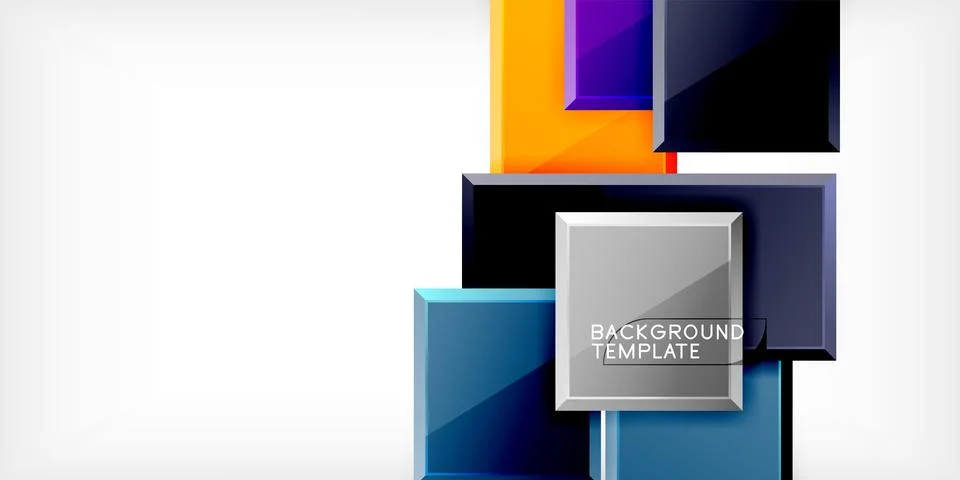 Square shape color abstract geometry. Vector Illustration For Wallpaper, Banner 库存插图