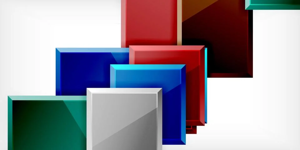 Square shape color abstract geometry. Vector Illustration For Wallpaper, Banner Stock Illustration