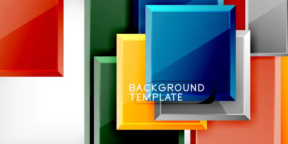 Square shape color abstract geometry. Vector Illustration For Wallpaper, Banner Illustrazione stock