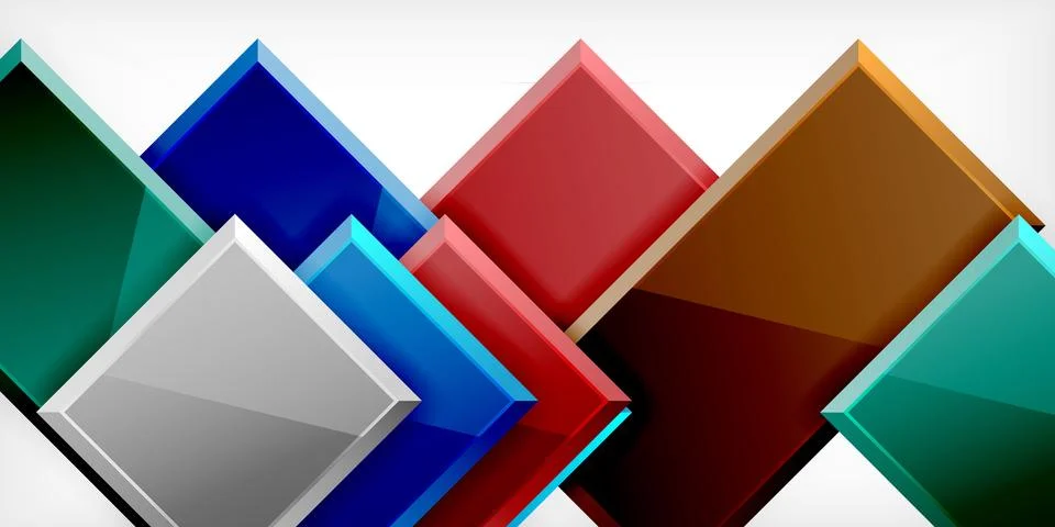 Square shape color abstract geometry. Vector Illustration For Wallpaper, Banner イラスト素材