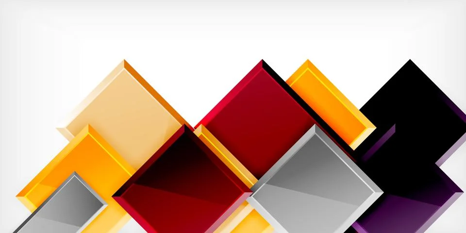 Square shape color abstract geometry. Vector Illustration For Wallpaper, Banner Stock Illustration