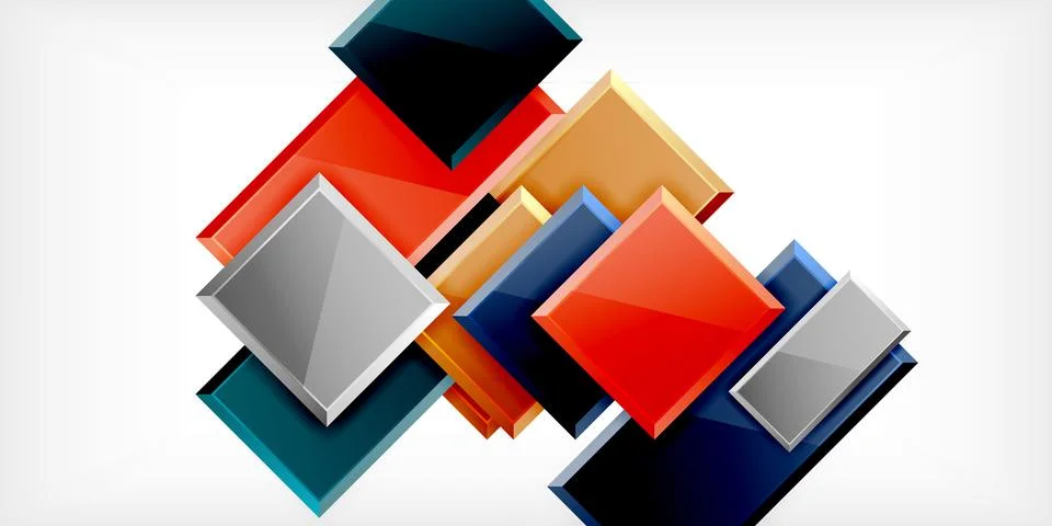 Square shape color abstract geometry. Vector Illustration For Wallpaper, Banner イラスト素材