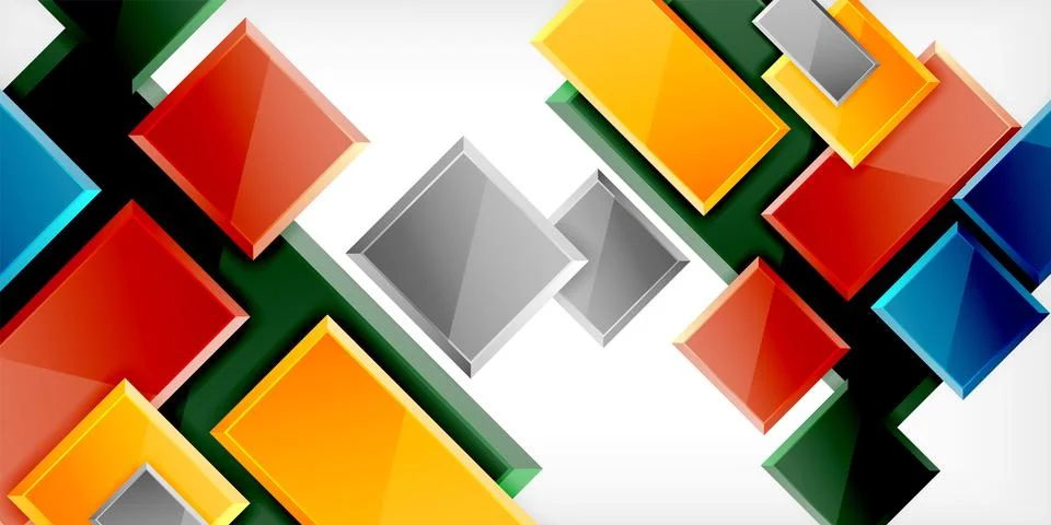 Square shape color abstract geometry. Vector Illustration For Wallpaper, Banner 스톡 일러스트