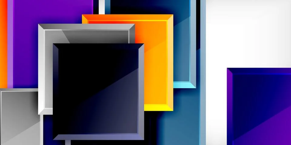 Square shape color abstract geometry. Vector Illustration For Wallpaper, Banner イラスト素材
