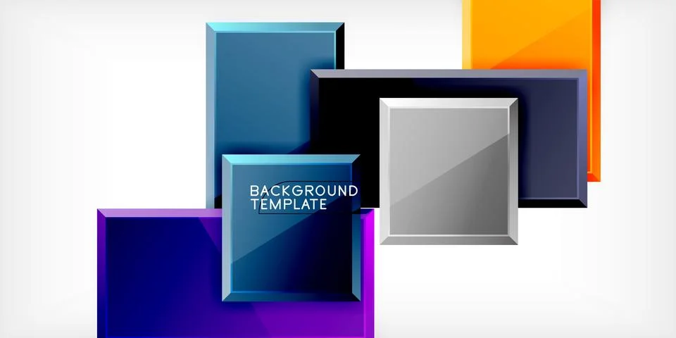 Square shape color abstract geometry. Vector Illustration For Wallpaper, Banner イラスト素材