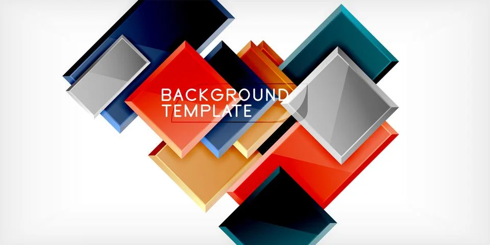 Square shape color abstract geometry. Vector Illustration For Wallpaper, Banner 스톡 일러스트