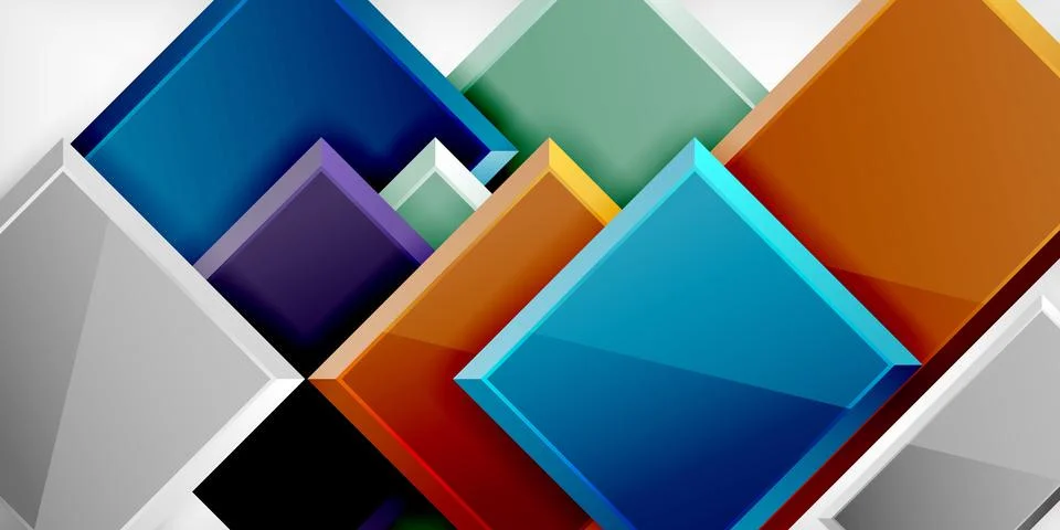 Square shape color abstract geometry. Vector Illustration For Wallpaper, Banner 스톡 일러스트