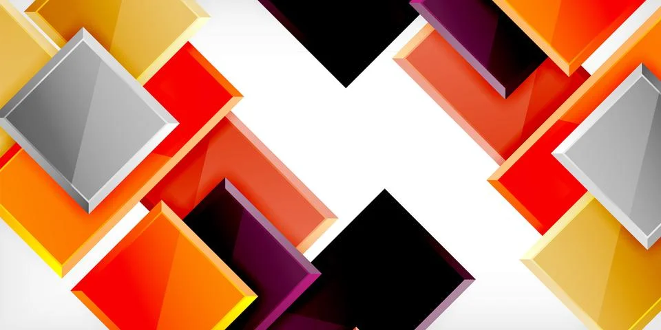 Square shape color abstract geometry. Vector Illustration For Wallpaper, Banner Illustrazione stock