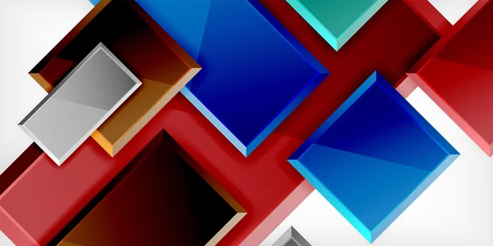 Square shape color abstract geometry. Vector Illustration For Wallpaper, Banner 스톡 일러스트