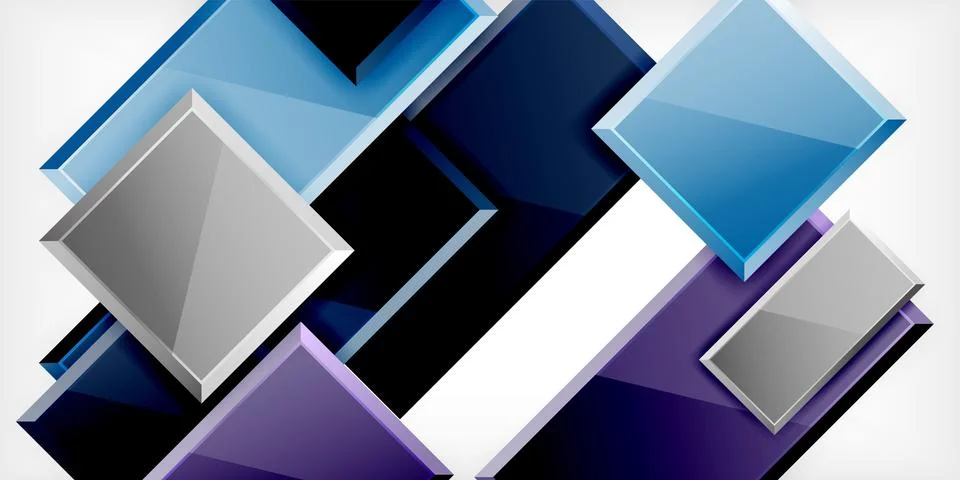 Square shape color abstract geometry. Vector Illustration For Wallpaper, Banner Stock Illustration