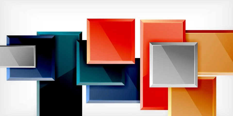 Square shape color abstract geometry. Vector Illustration For Wallpaper, Banner イラスト素材