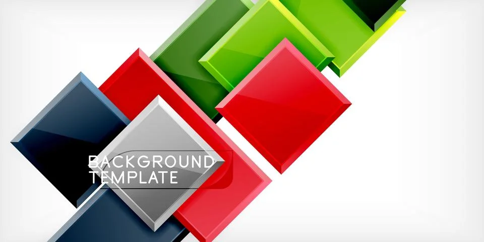 Square shape color abstract geometry. Vector Illustration For Wallpaper, Banner Stock Illustration