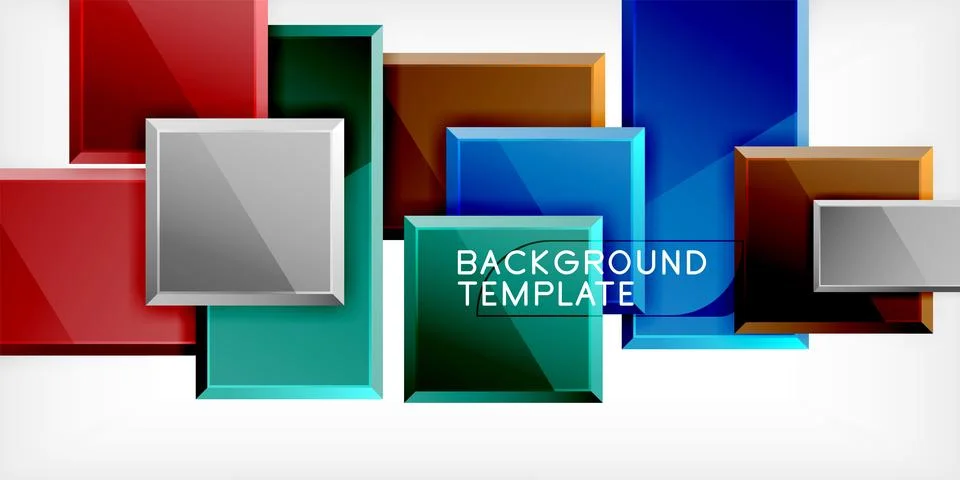 Square shape color abstract geometry. Vector Illustration For Wallpaper, Banner Illustrazione stock