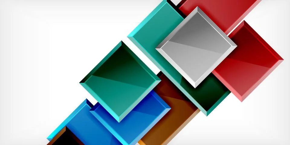 Square shape color abstract geometry. Vector Illustration For Wallpaper, Banner イラスト素材
