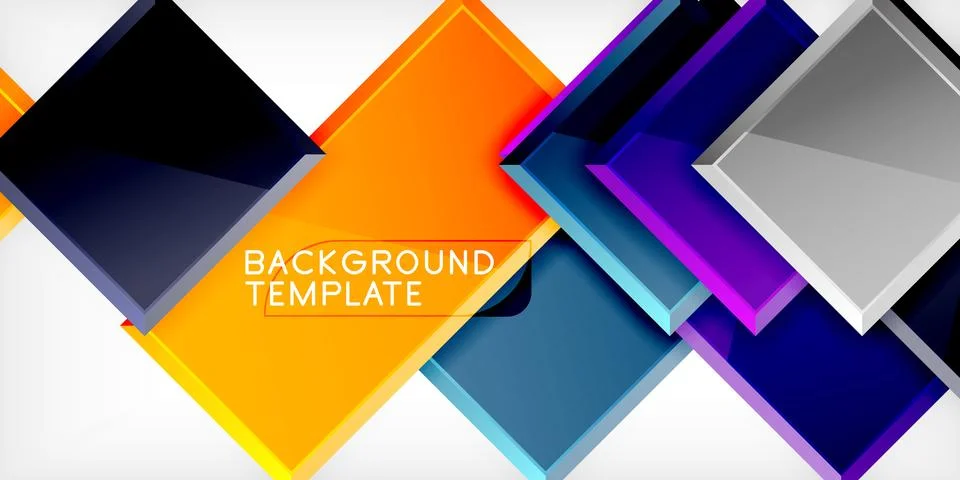 Square shape color abstract geometry. Vector Illustration For Wallpaper, Banner Stock Illustration