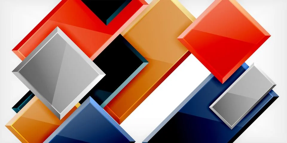 Square shape color abstract geometry. Vector Illustration For Wallpaper, Banner Stock Illustration