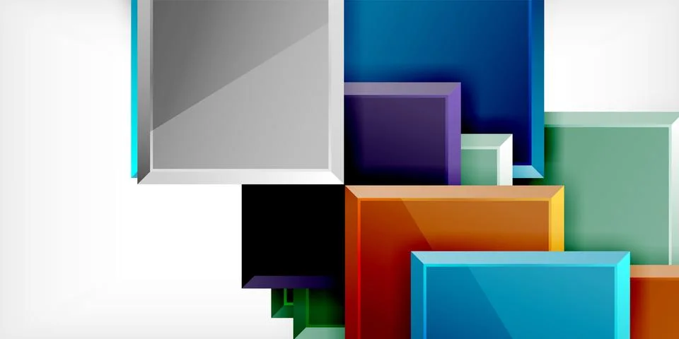Square shape color abstract geometry. Vector Illustration For Wallpaper, Banner Stock Illustration