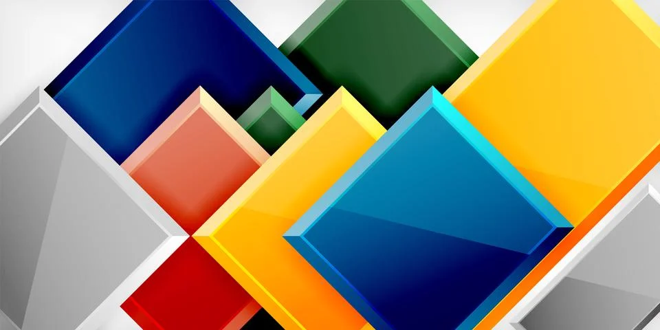 Square shape color abstract geometry. Vector Illustration For Wallpaper, Banner イラスト素材
