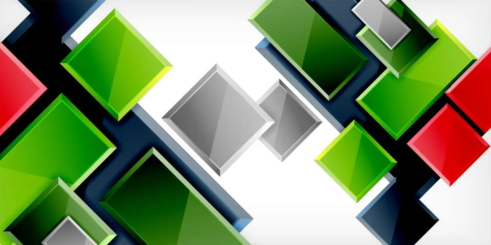 Square shape color abstract geometry. Vector Illustration For Wallpaper, Banner Stock Illustration