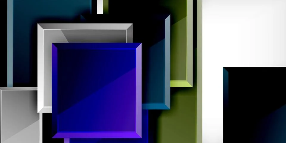 Square shape color abstract geometry. Vector Illustration For Wallpaper, Banner Stock Illustration