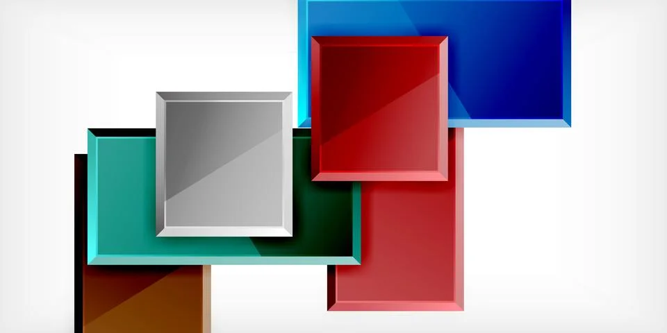 Square shape color abstract geometry. Vector Illustration For Wallpaper, Banner Stock Illustration