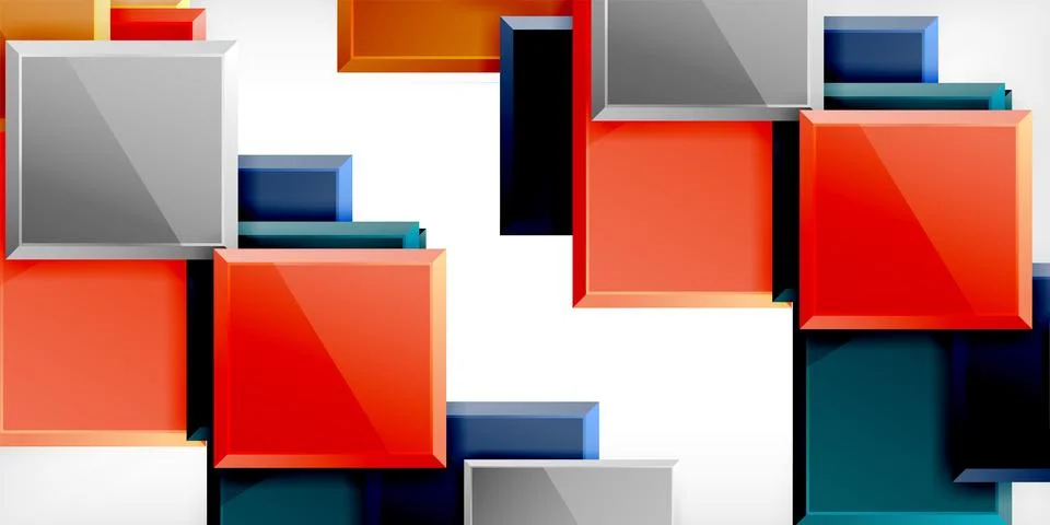 Square shape color abstract geometry. Vector Illustration For Wallpaper, Banner 스톡 일러스트