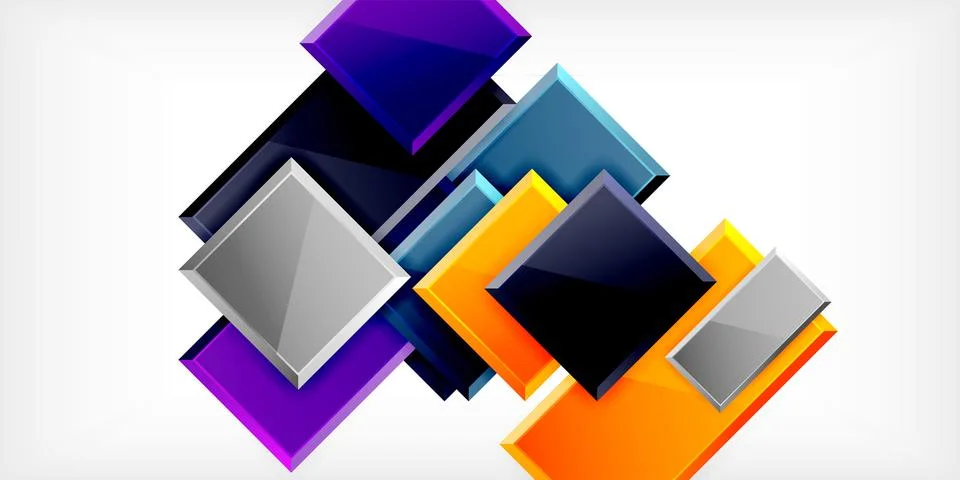 Square shape color abstract geometry. Vector Illustration For Wallpaper, Banner イラスト素材