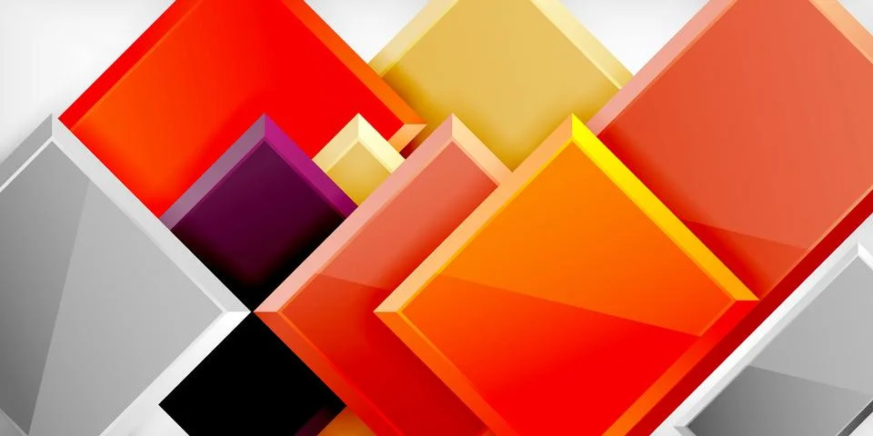 Square shape color abstract geometry. Vector Illustration For Wallpaper, Banner Illustrazione stock