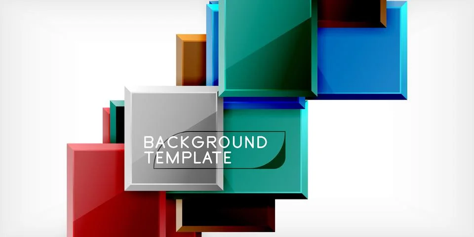 Square shape color abstract geometry. Vector Illustration For Wallpaper, Banner イラスト素材