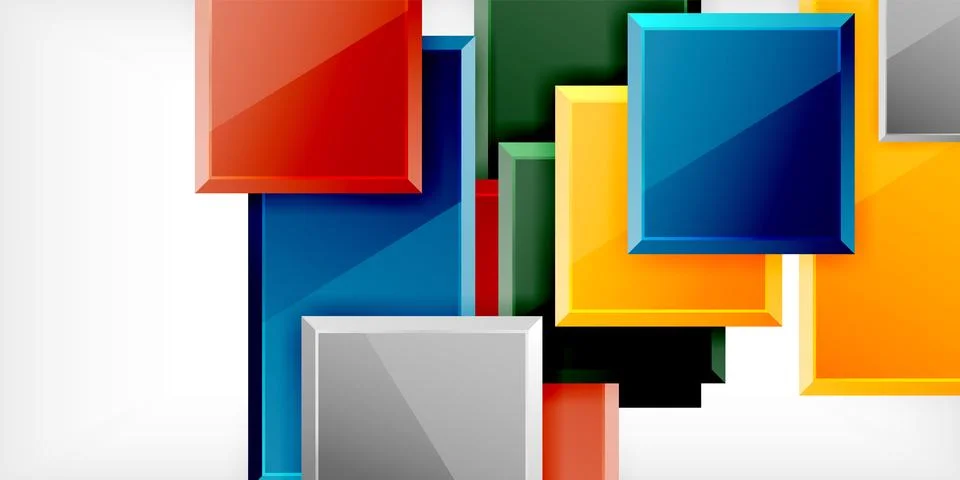 Square shape color abstract geometry. Vector Illustration For Wallpaper, Banner Stock Illustration