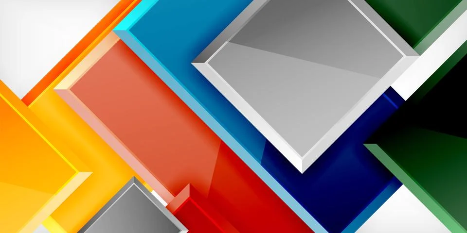 Square shape color abstract geometry. Vector Illustration For Wallpaper, Banner Stock Illustration