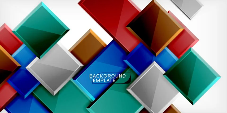 Square shape color abstract geometry. Vector Illustration For Wallpaper, Banner 스톡 일러스트