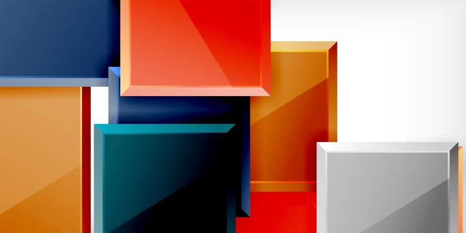 Square shape color abstract geometry. Vector Illustration For Wallpaper, Banner 스톡 일러스트