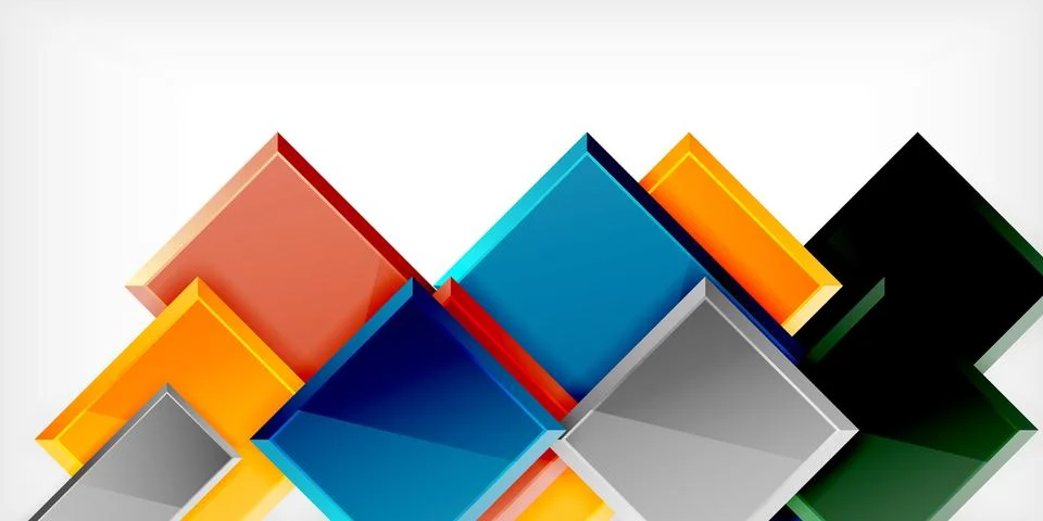 Square shape color abstract geometry. Vector Illustration For Wallpaper, Banner 스톡 일러스트