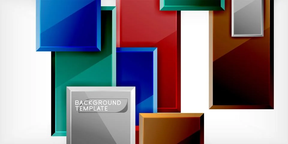 Square shape color abstract geometry. Vector Illustration For Wallpaper, Banner Illustrazione stock