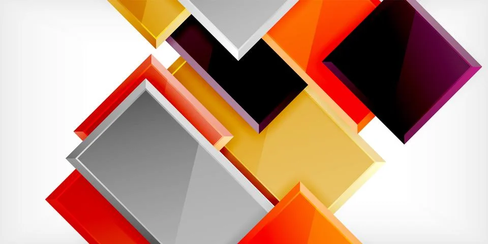 Square shape color abstract geometry. Vector Illustration For Wallpaper, Banner Stock Illustration
