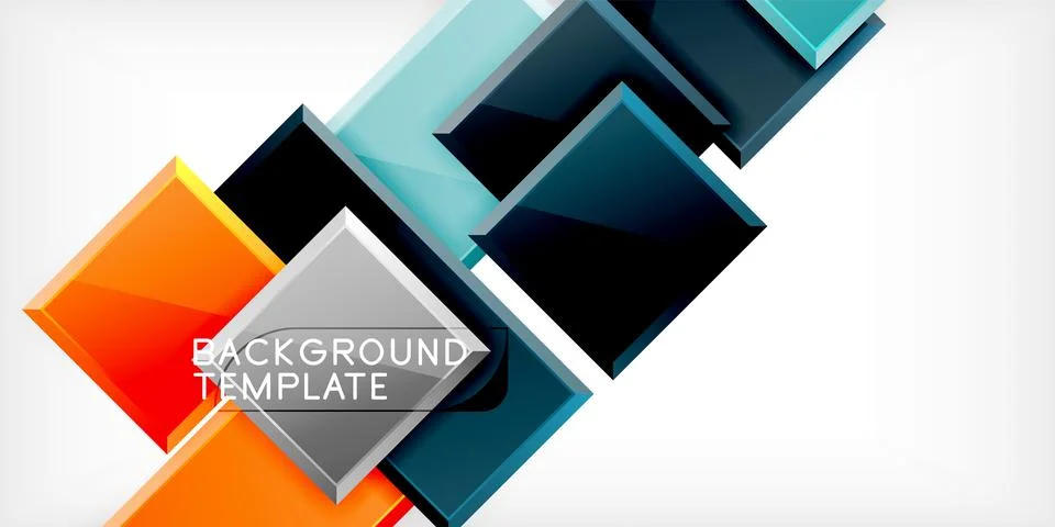Square shape color abstract geometry. Vector Illustration For Wallpaper, Banner Stock Illustration