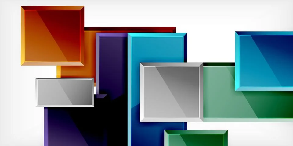 Square shape color abstract geometry. Vector Illustration For Wallpaper, Banner Stockillustratie