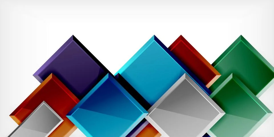 Square shape color abstract geometry. Vector Illustration For Wallpaper, Banner Stock Illustration
