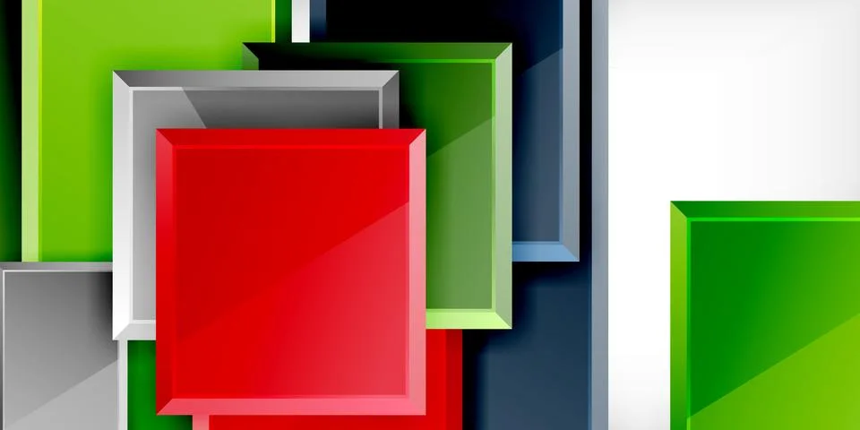 Square shape color abstract geometry. Vector Illustration For Wallpaper, Banner イラスト素材