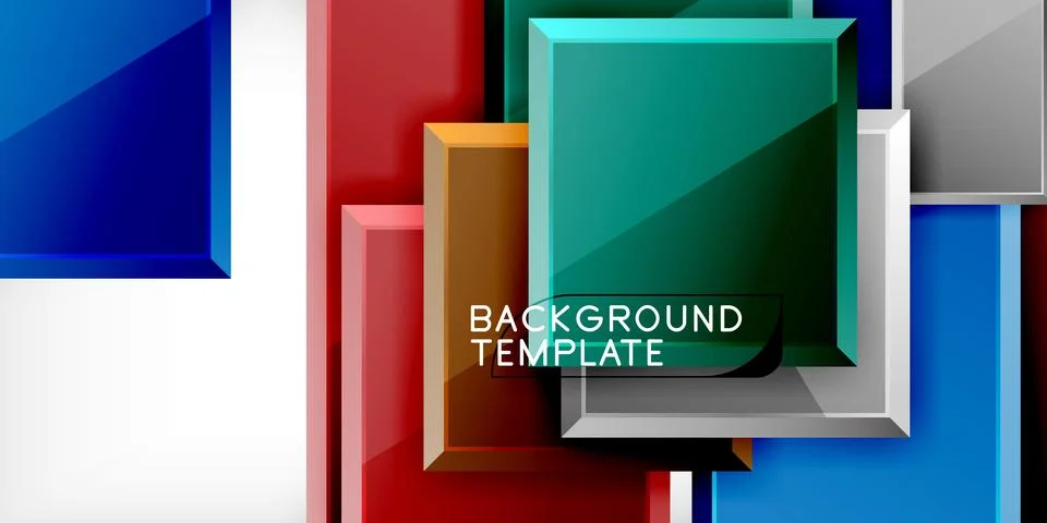 Square shape color abstract geometry. Vector Illustration For Wallpaper, Banner Stock Illustration
