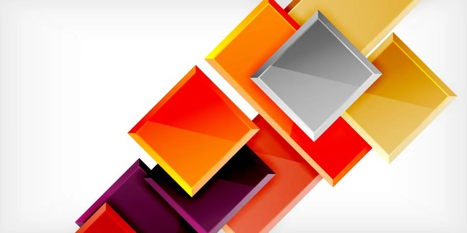 Square shape color abstract geometry. Vector Illustration For Wallpaper, Banner 스톡 일러스트