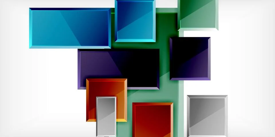 Square shape color abstract geometry. Vector Illustration For Wallpaper, Banner 스톡 일러스트