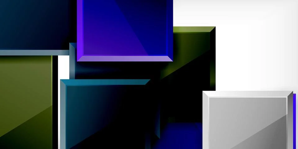 Square shape color abstract geometry. Vector Illustration For Wallpaper, Banner Stock Illustration