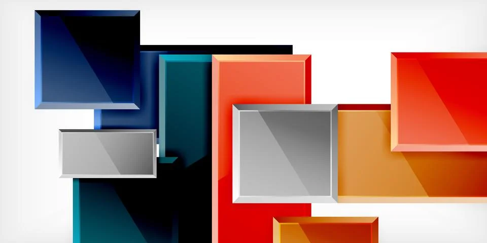 Square shape color abstract geometry. Vector Illustration For Wallpaper, Banner Stock Illustration