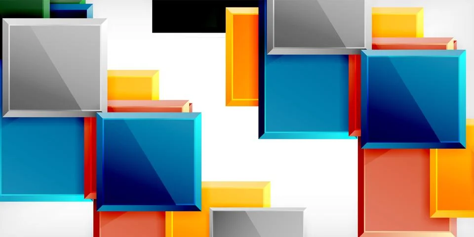 Square shape color abstract geometry. Vector Illustration For Wallpaper, Banner イラスト素材