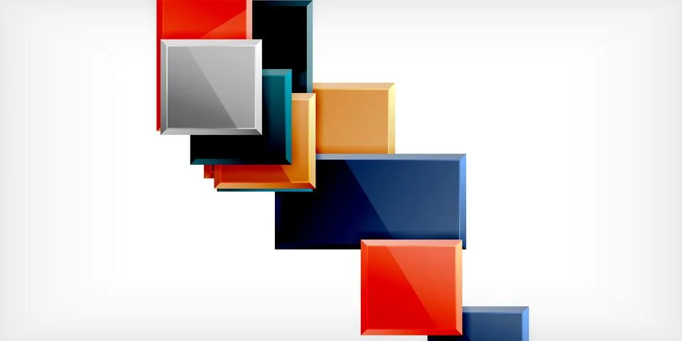Square shape color abstract geometry. Vector Illustration For Wallpaper, Banner 스톡 일러스트
